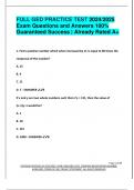 FULL GED PRACTICE TEST 2024&sol;2025  Exam Questions and Answers 100&percnt;  Guaranteed Success &vert; Already Rated A&plus;