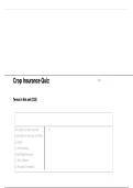 Crop Insurance Quiz Complete Study Guide 2025&sol; 2026 with Practice Questions and Solutions
