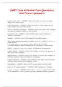 LMRT Core & Patient Care Questions And Correct Answers