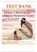 Test Bank for Perry's Maternal Child Nursing Care in Canada  &ndash; Dec 27 2024 by Lisa Keenan-Lindsay RN MN PNC&lpar;C&rpar; &lpar;Author&rpar;&comma; &lpar;All Chapters Covered&rpar; &lpar;Multiple choice Questions and Verified Answers &rpar; &lpar;Graded A&plus;&rpar;Test Bank for Perry's Maternal Child