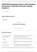 NURS 660 Psychopharm Exam 3 &vert; 150&plus; Questions and Answers &vert; Maryville University &vert; Already Graded A&plus;