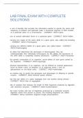 LAB FINAL EXAM WITH COMPLETE SOLUTIONS
