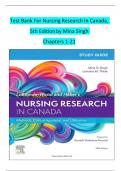 Test Bank For Nursing Research In Canada&comma;  5th Edition by Mina Singh  Chapters 1-21