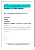 NATE EXAM PACKAGE DEAL QUESTIONS AND VERIFIED DETAILED ANSWERS &vert; 100&percnt; GUARANTEED PASS &vert; ALREADY GRADED A&plus;