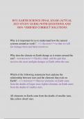 BYU EARTH SCIENCE FINAL EXAM &lpar;ACTUAL  2025 STUDY GUIDE&rpar; WITH QUESTIONS AND  100&percnt; VERIFIED CORRECT SOLUTIONS