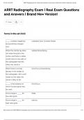 ARRT Radiography Exam &vert; Real Exam Questions and Answers &vert; Brand New Version&excl;