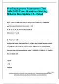 Pre-Employment Assessment Test 2024&sol;2025 Exam Questions Marking  Scheme New Update &vert; A&plus; Rated