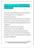 Texas Insurance Exam 2024&sol;2025 Exam  Questions with 100&percnt; Correct Answers &vert;  Latest Update