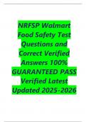 NRFSP Walmart Food Safety Test Questions and Correct Verified Answers 100&percnt;  GUARANTEED PASS Verified Latest Updated 2025-2026