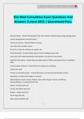 Clin Med Cumulative Exam Questions And Answers |Latest 2025 | Guaranteed Pass.