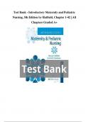 Test Bank - Introductory Maternity and Pediatric Nursing&comma; 5th Edition by Hatfield&comma; Chapter 1-42
