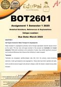 BOT2601 Assignment 1 &lpar;COMPLETE ANSWERS&rpar; Semester 1 2025 - DUE March 2025