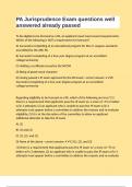 PA Jurisprudence Exam questions well answered already passed