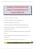 Anatomy & Physiology Bio 168&colon; Chapter 2 Exam Questions and Answers 100&percnt; Pass