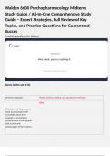Walden 6630 Psychopharmacology Midterm Study Guide &sol; All-In-One Comprehensive Study Guide &ndash; Expert Strategies&comma; Full Review of Key Topics&comma; and Practice Questions for Guaranteed Succes