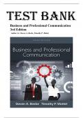 Test Bank For Business and Professional Communication 3rd Edition By Steven A&period; Beebe&comma; All Chapters Covered