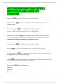ADV&period; PHARM NURS 8024 WEEK 1  QUESTIONS AND CORRECT  ANSWERS 