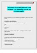 Community Acquired Pneumonia Exam Questions And Answers &vert;Latest 2025 &vert; Guaranteed Pass&period;