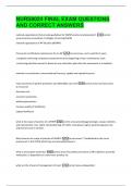 NURS8024 FINAL EXAM QUESTIONS  AND CORRECT ANSWERS 