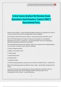Crime Scene Analyst IAI Review Exam Questions And Answers &vert;Latest 2025 &vert; Guaranteed Pass&period;