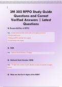 3M 302 RPPO Study Guide Questions and Correct  Verified Answers &vert; Latest  Questions