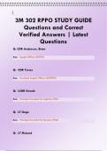 3M 302 RPPO STUDY GUIDE Questions and Correct  Verified Answers &vert; Latest  Questions