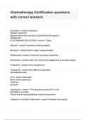 Chemotherapy Certification questions with correct answers