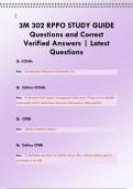 3M 302 RPPO STUDY GUIDE Questions and Correct  Verified Answers &vert; Latest  Questions