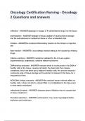 Oncology Certification Nursing - Oncology 2 Questions and answers