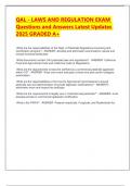 QAL - LAWS AND REGULATION EXAM Questions and Answers Latest Updates 2025 GRADED A&plus;