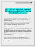 DCF FL Child Care &lpar;CGDR&rpar; Child Growth and Development Exam Questions And Answers &vert;Latest 2025 &vert; Guaranteed Pass&period;