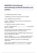 ONS-ONCC Chemotherapy Immunotherapy Certificate Questions and answers