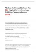 Business Analytics updated exam Test 2025&ndash; Key Insights from James Evans &lpar;3rd Edition&rpar;" guaranteed success  Graded  &plus; 
