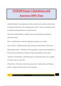 NTR109 Exam 1 Questions and Answers 100&percnt; Pass