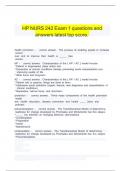 HP NURS 242 Exam 1 questions and answers latest top score&period;     