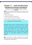 Chapter 11&colon; &period;&period;&period; Fluid and Electrolyte  Imbalances &lpar;Practice Questions&rpar; Questions and Correct Detailed Answers &lpar;Verified  Answers&rpar;