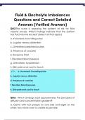 Fluid & Electrolyte Imbalances Questions and Correct Detailed  Answers &lpar;Verified Answers&rpar;