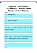 Laser Hair Removal Exam Questions and Correct Detailed  Answers &lpar;Verified Answers&rpar;