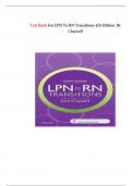 Test Bank For LPN To RN Transitions 4th Edition  By Claywell