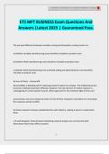 ETS MFT BUSINESS Exam Questions And Answers &vert;Latest 2025 &vert; Guaranteed Pass&period;