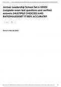 Airman Leadership School Set A &vert;2025&vert; complete exam test questions and verified answers &lpar;MULTIPLE CHOICES&rpar; AND RATIONALES&vert;GET IT 100&percnt; ACCURATE&excl;&excl;
