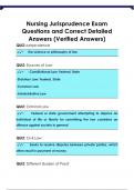 Nursing Jurisprudence Exam Questions and Correct Detailed  Answers &lpar;Verified Answers&rpar;