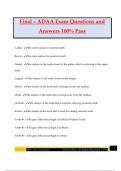 Final &ndash; ADAA Exam Questions and Answers 100&percnt; Pass