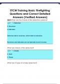 STCW Training Basic Firefighting Questions and Correct Detailed  Answers &lpar;Verified Answers&rpar;