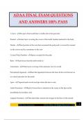 ADAA FINAL EXAM QUESTIONS AND ANSWERS 100&percnt; PASS