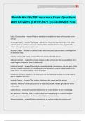 Florida Health 240 Insurance Exam Questions And Answers &vert;Latest 2025 &vert; Guaranteed Pass&period;