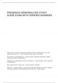 Fresenius Hemodialysis Study Guide