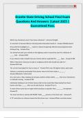 Granite State Driving School Final Exam Questions And Answers &vert;Latest 2025 &vert; Guaranteed Pass&period;