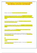 National Registry of Food Safety Professionals &lpar;NRFSP&rpar; Exam Questions and Answers Latest 2024&sol;2025