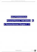 SOLUTION MANUAL Personal Finance&comma; 14th Edition By E&period; Thomas Garman&comma; Chapter 1 - 17